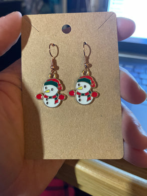 snowman earrings