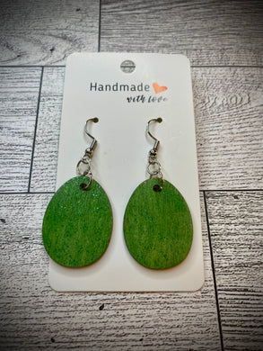 Hand colored wooden Earrings