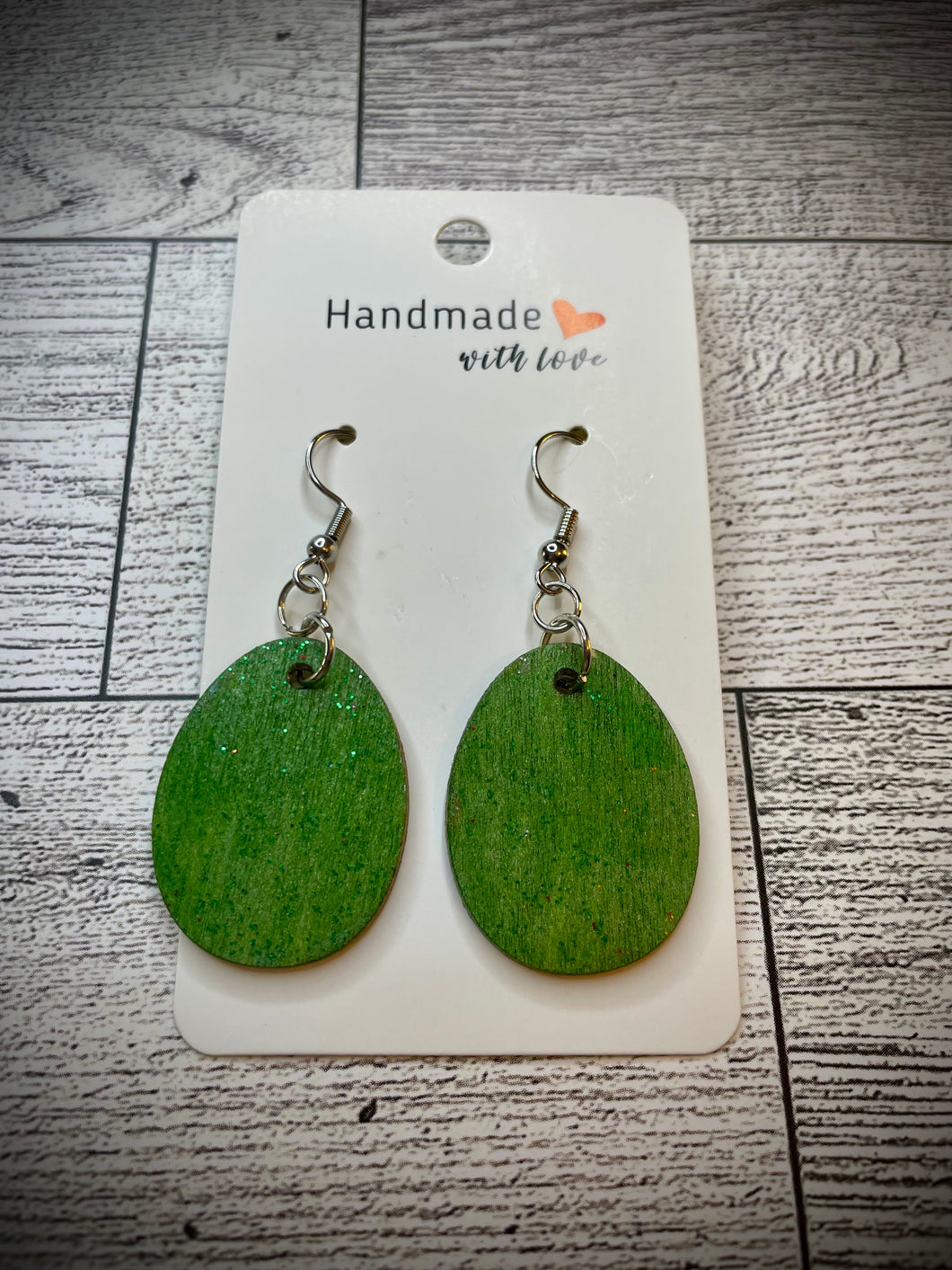 Hand colored wooden Earrings