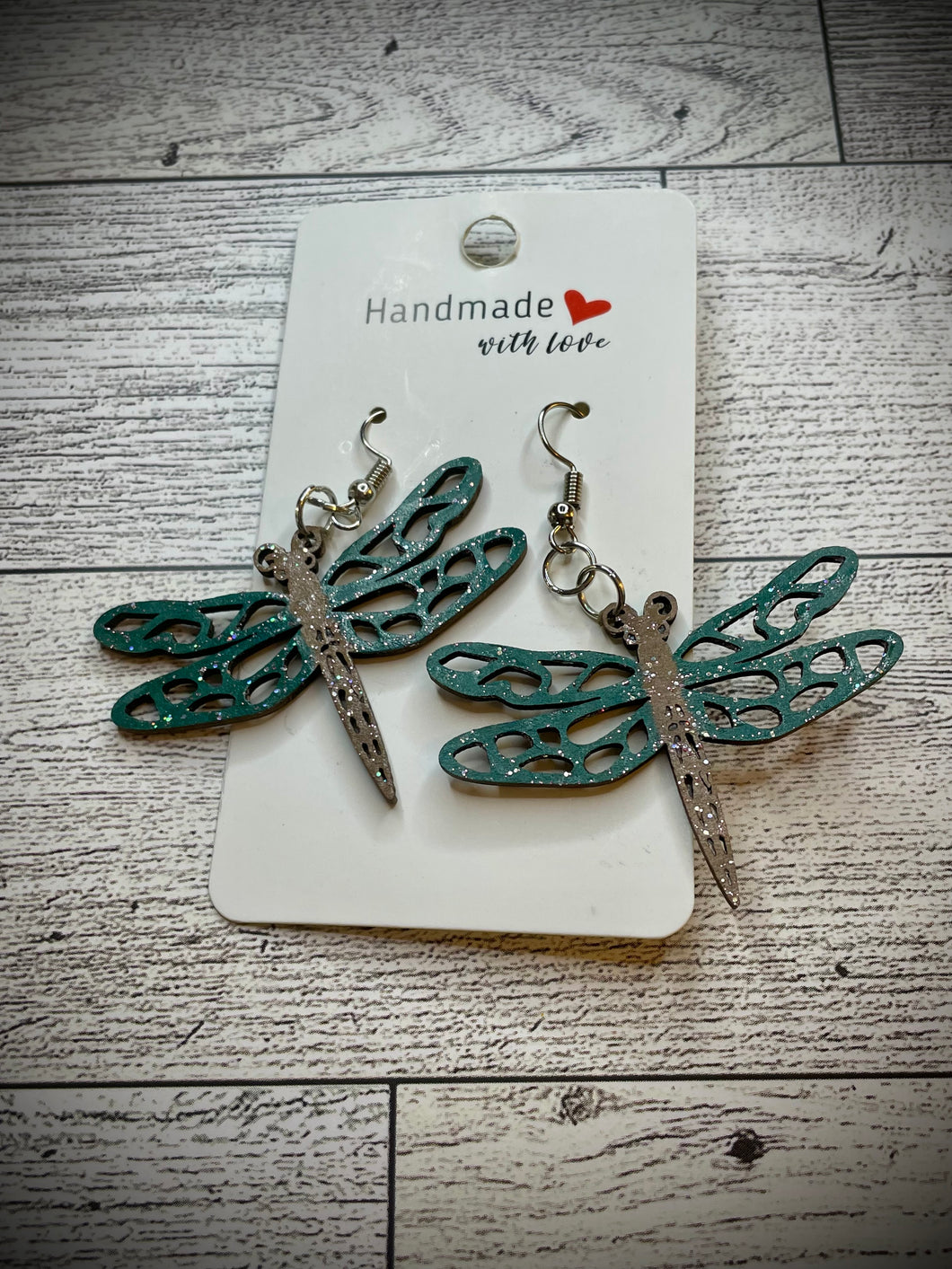 Hand colored wooden Earrings