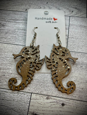 Hand colored wooden Earrings