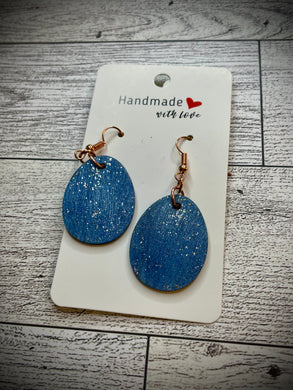 Hand colored wooden Earrings