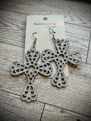 Hand colored wooden Earrings