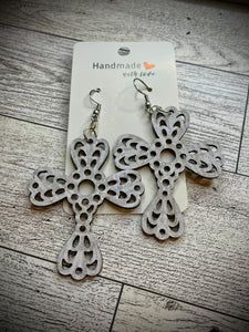 Hand colored wooden Earrings