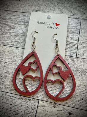 Hand colored wooden Earrings