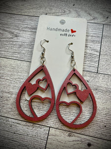 Hand colored wooden Earrings