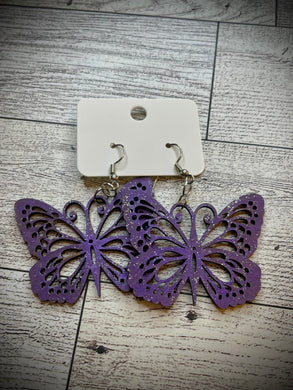 Hand colored wooden Earrings