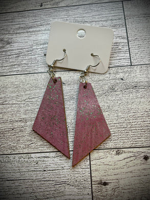 Hand colored wooden Earrings