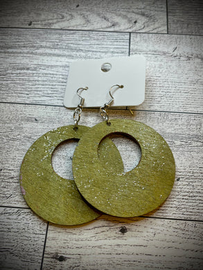 Hand colored wooden Earrings