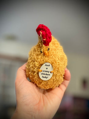 Small Knit Chicken with message