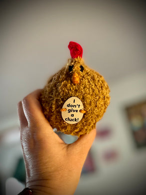 Small Knit Chicken with message