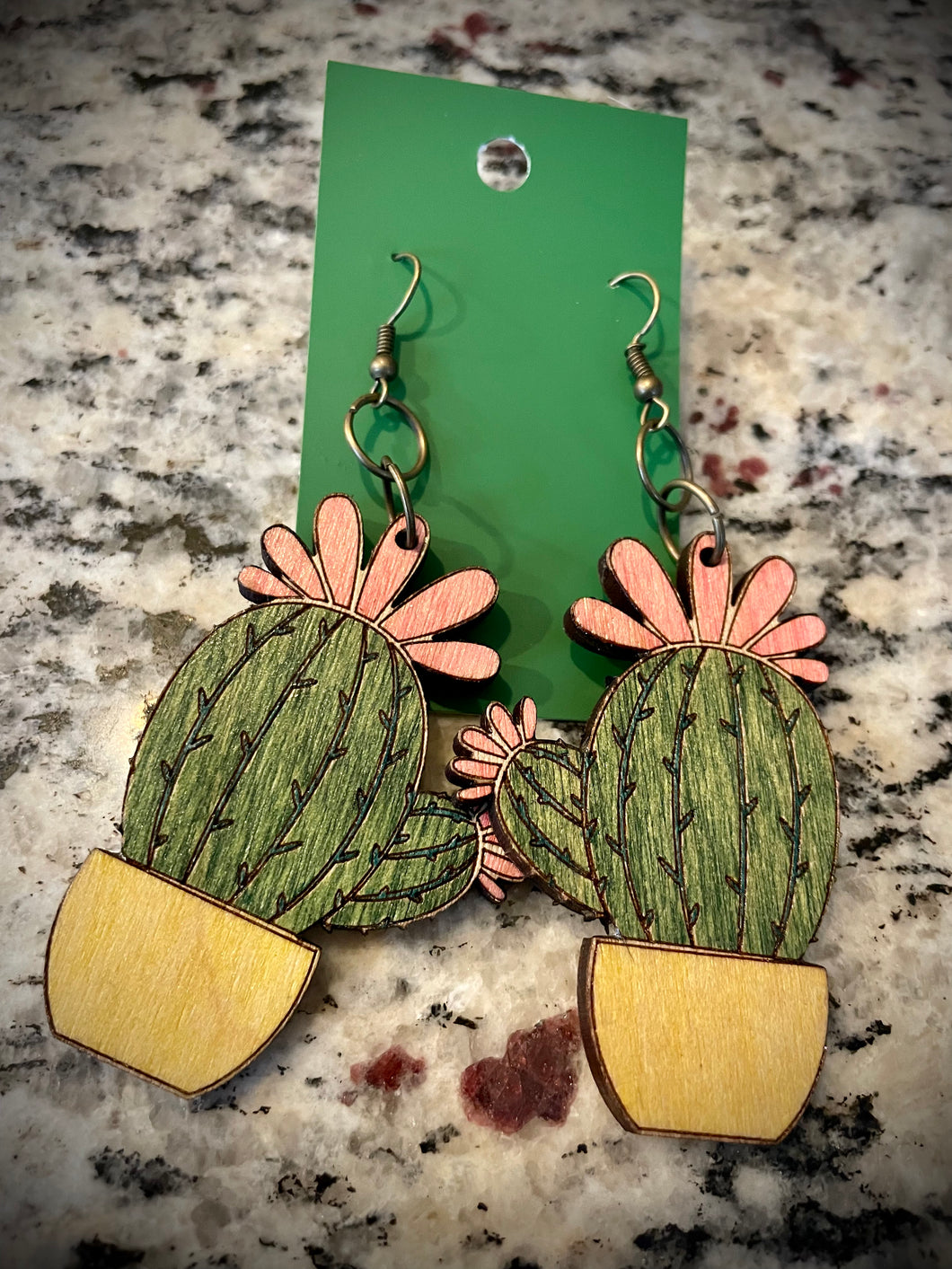Hand colored wooden Earrings