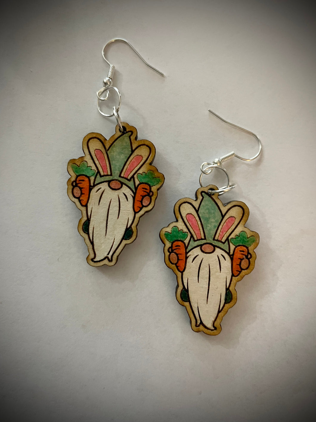 Hand colored wooden Earrings