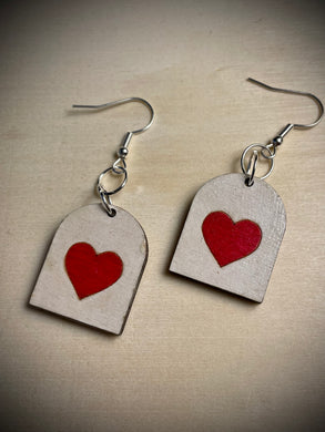 Hand colored wooden Earrings