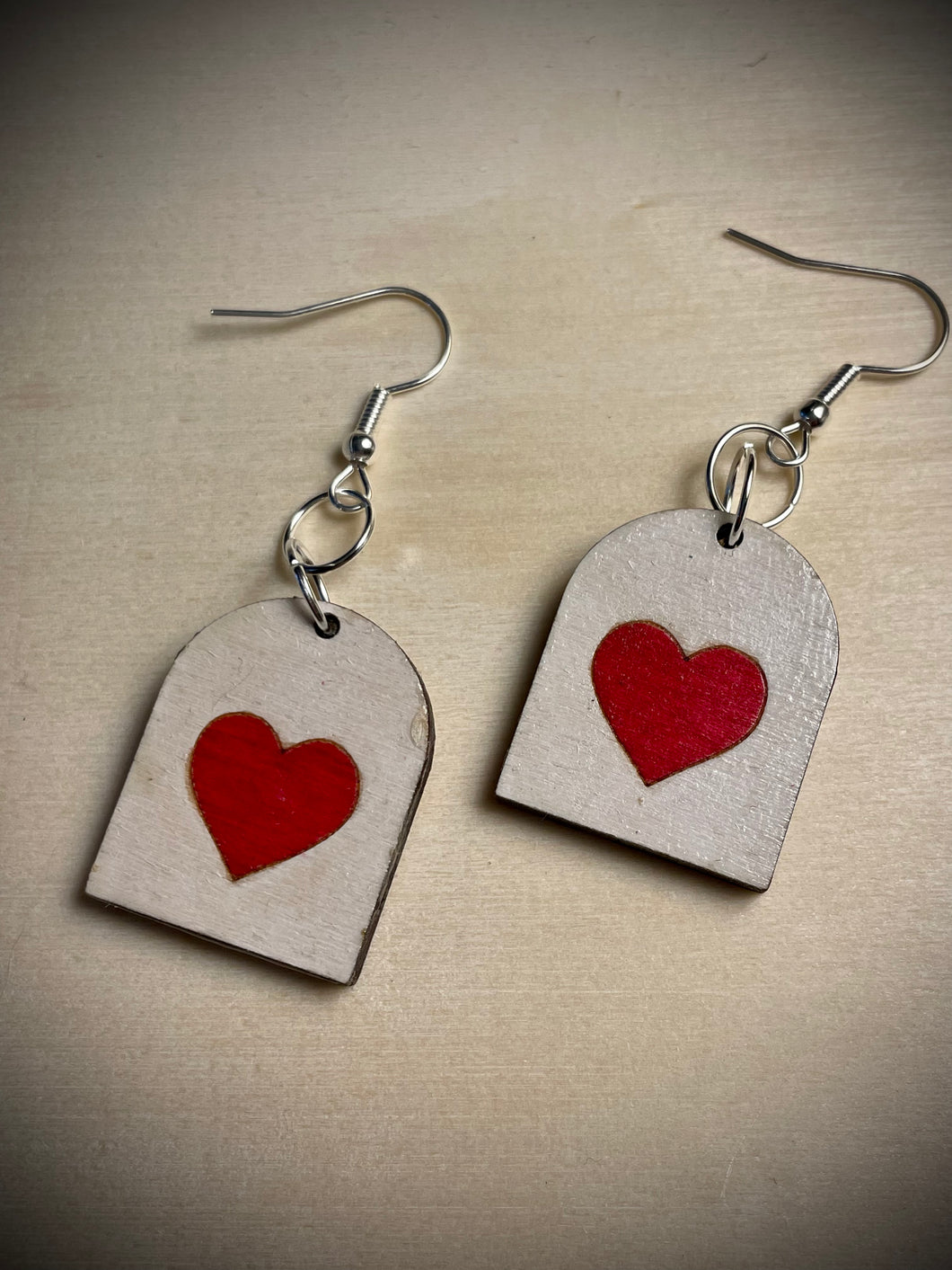 Hand colored wooden Earrings