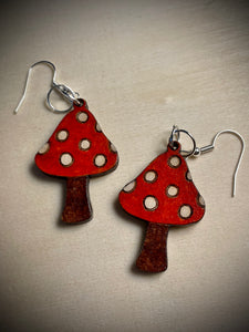 Hand colored wooden Earrings