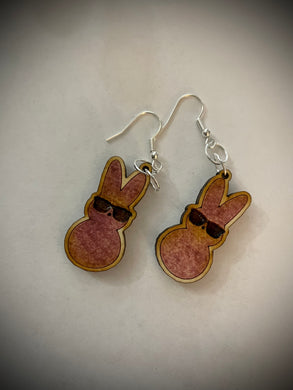 Hand colored wooden Earrings