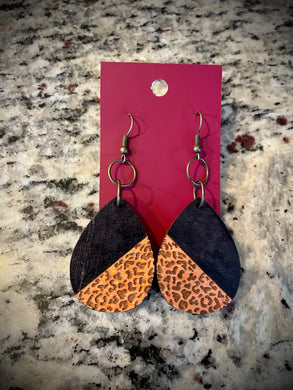 Hand colored wooden Earrings