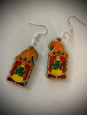 Hand colored wooden Earrings