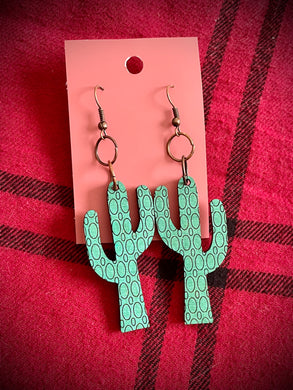 Hand colored wooden Earrings