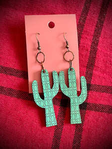 Hand colored wooden Earrings