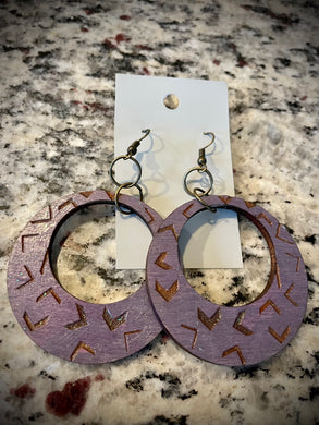 Hand colored wooden Earrings