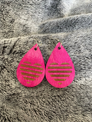 Hand colored wooden Earrings