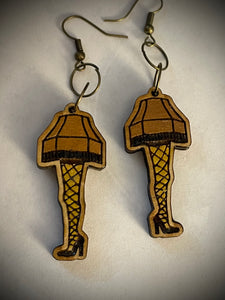 Hand colored wooden Earrings