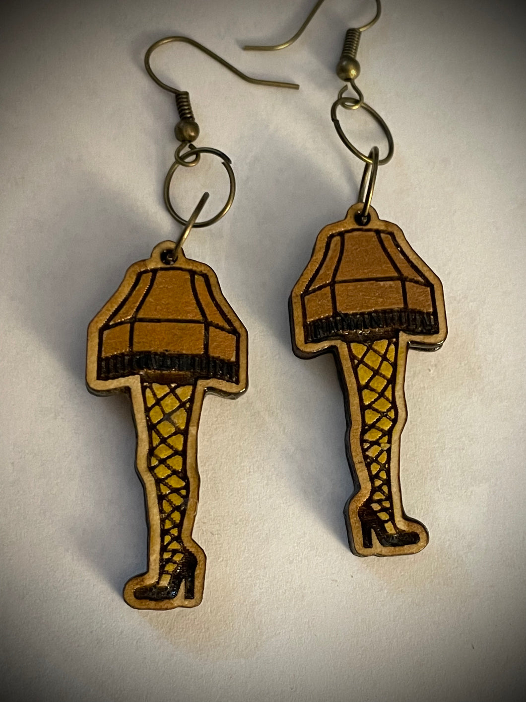 Hand colored wooden Earrings