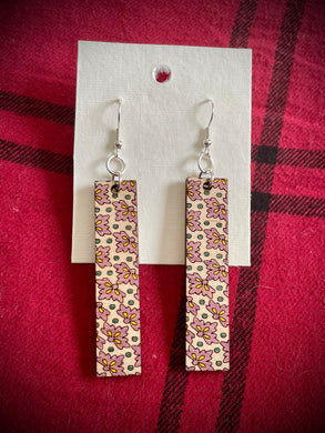 Hand colored wooden Earrings