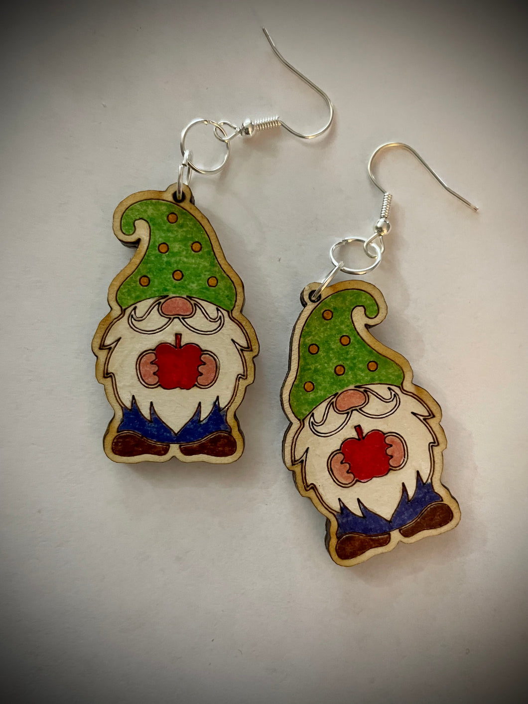 Hand colored wooden Earrings