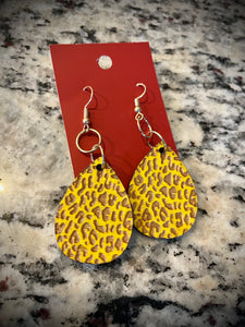 Hand colored wooden Earrings