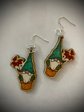 Hand colored wooden Earrings