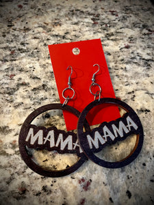 Hand colored wooden Earrings