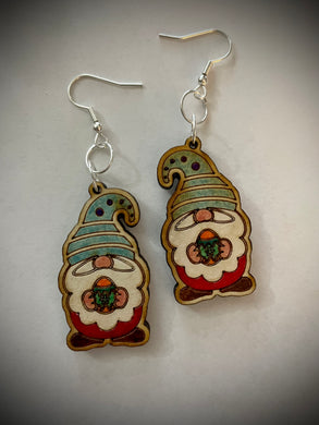 Hand colored wooden Earrings