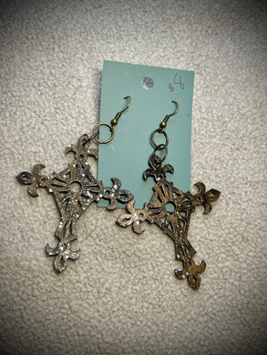Hand colored wooden Earrings