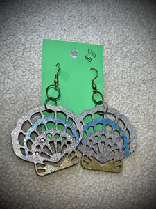 Hand colored wooden Earrings