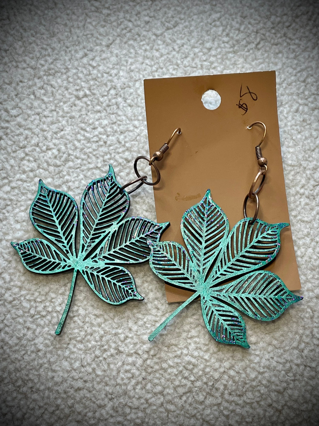 Hand colored wooden Earrings