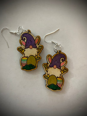 Hand colored wooden Earrings