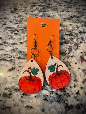 Hand colored wooden Earrings