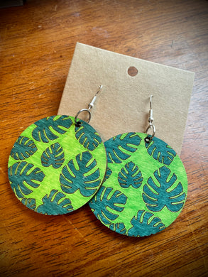 Hand colored wooden Earrings