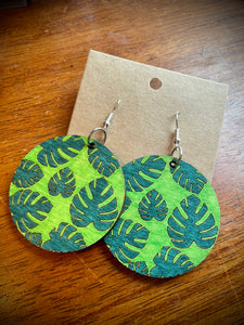 Hand colored wooden Earrings