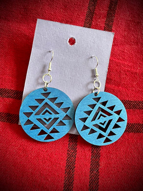 Hand colored wooden Earrings