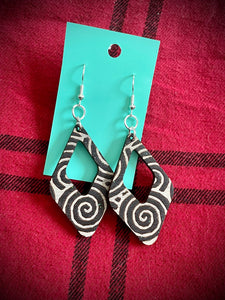 Hand colored wooden Earrings