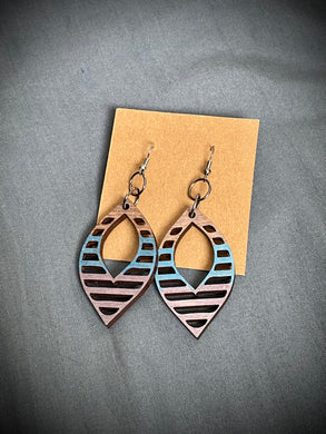 Hand colored wooden Earrings